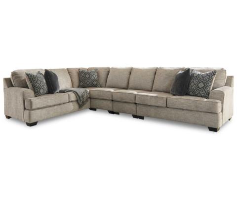 Bovarian - Stone - 4-Piece Sectional With RAF Loveseat, 154"