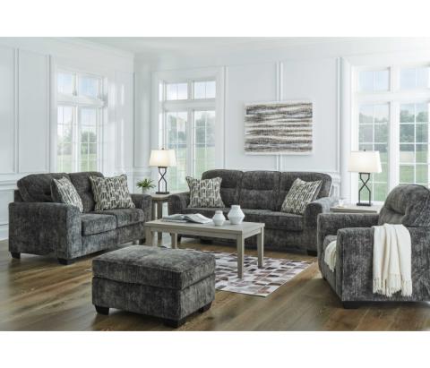 Lonoke - Gunmetal - 4 Pc. - Sofa, Loveseat, Chair And A Half, Ottoman