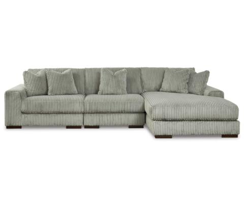 Lindyn - Fog - 3-Piece Sectional With Raf Corner Chaise, 138"