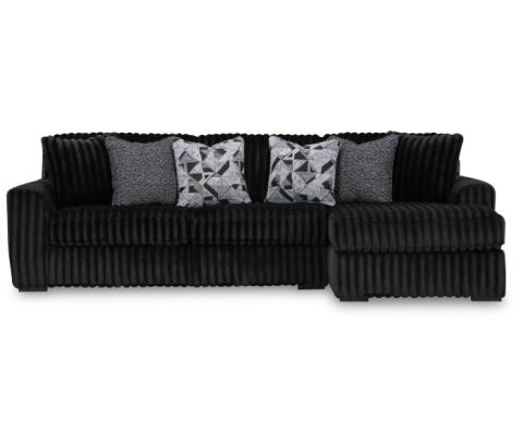 Midnight-Madness - Onyx - 2-Piece Sectional Sofa With Raf Corner Chaise, 120"