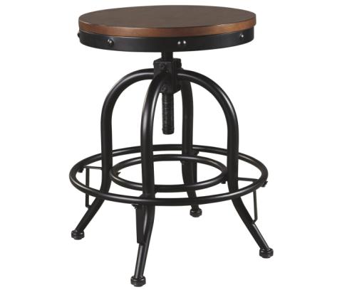 Valebeck - Brown / Black - Swivel Barstool (Set of 2)