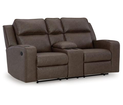Lavenhorne - Granite - Dbl Rec Loveseat W/Console