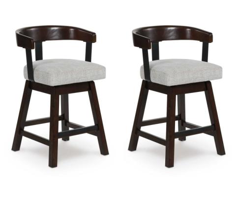 D596-224 - Cozyliving Furniture  - Haddigan Upholstered Swivel Barstool (Set of 2)