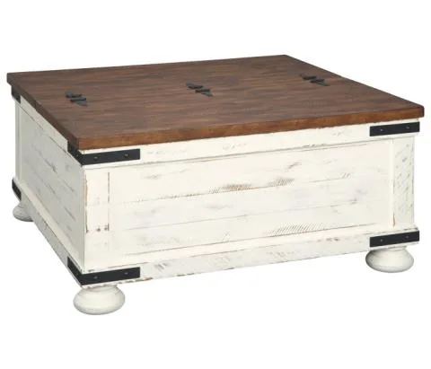 Wystfield - White / Brown - Cocktail Table with Storage, 36"