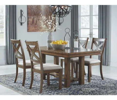 Moriville - Dark Gray- 5 Pc. - Extension Table, 4 Side Chairs