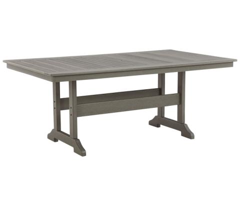 Visola - Gray - RECT Dining Table w/Umb OPT, 72.38"