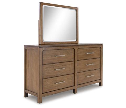 Cabalynn - Light Brown - Dresser And Mirror, 72" Wide