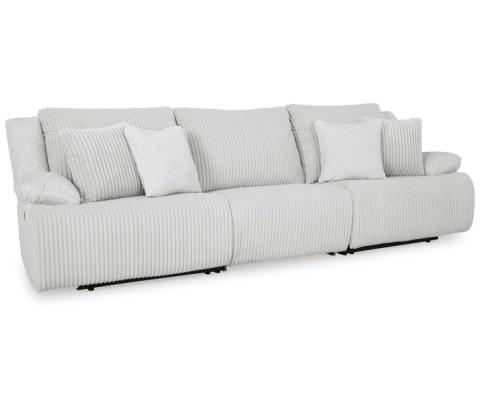 Top Tier - Alloy - 3-Piece Reclining Sectional Sofa, 136"