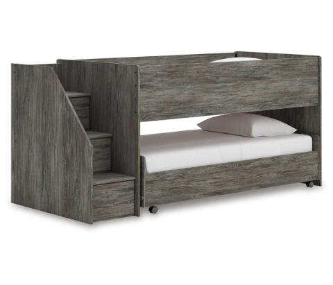Frandern - Gray - Twin Over Twin Loft Bed