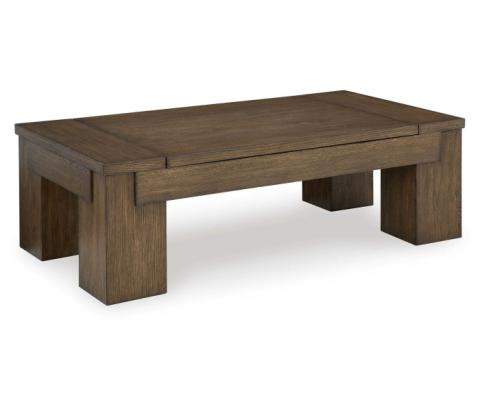 Rosswain - Warm Brown - Lift Top Cocktail Table, 54.13"