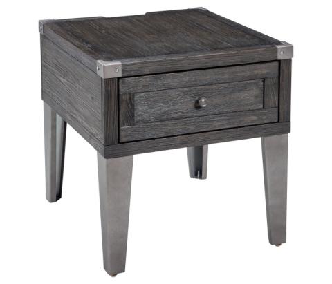 Todoe - Dark Gray - Rectangular End Table, 22.75"