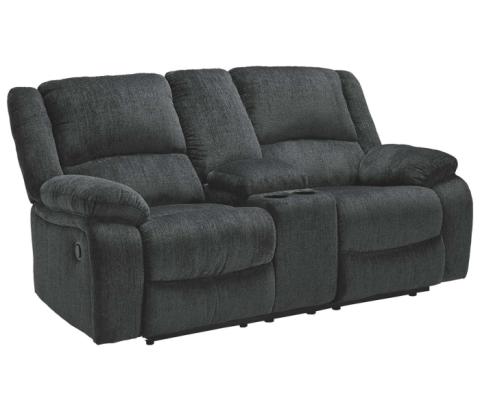 Draycoll - Dark Gray - DBL Rec Loveseat w/Console