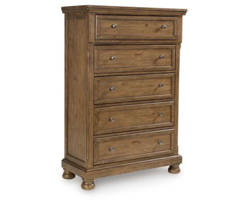 Feddinger - Medium Brown - Five Drawer Chest, 58.5" Tall