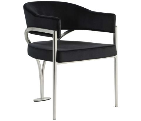 554black-c - Cozyliving Furniture  - Madelyn - Fabric Dining Chair (Set of 2) - Black