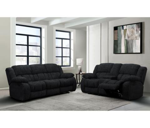 U250 - Reclining Sofa / Console Reclining Loveseat - Ebony