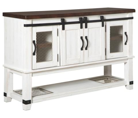 Valebeck - White / Brown - Dining Room Server