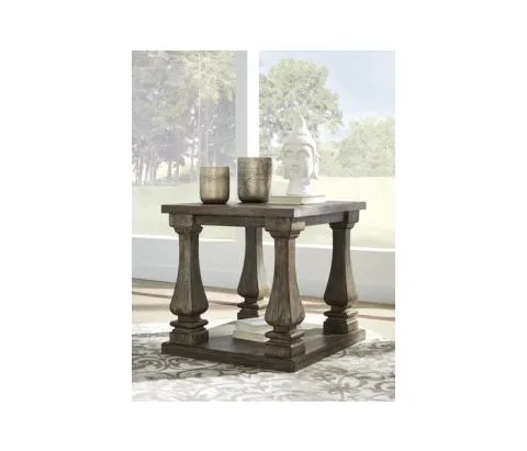 Johnelle - Gray - Rectangular End Table, 23.75"