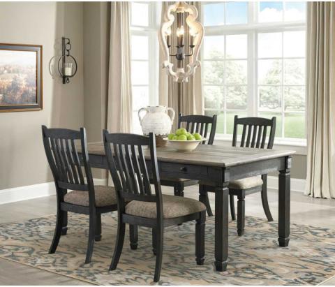 Tyler Creek - Dark Gray - 5 Pc. - Dining Room Table, 4 Side Chairs