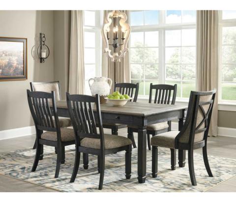 Tyler Creek - Dark Gray - 7 Pc. - Dining Room Table, 4 Side Chairs, 2 Upholstered Side Chairs