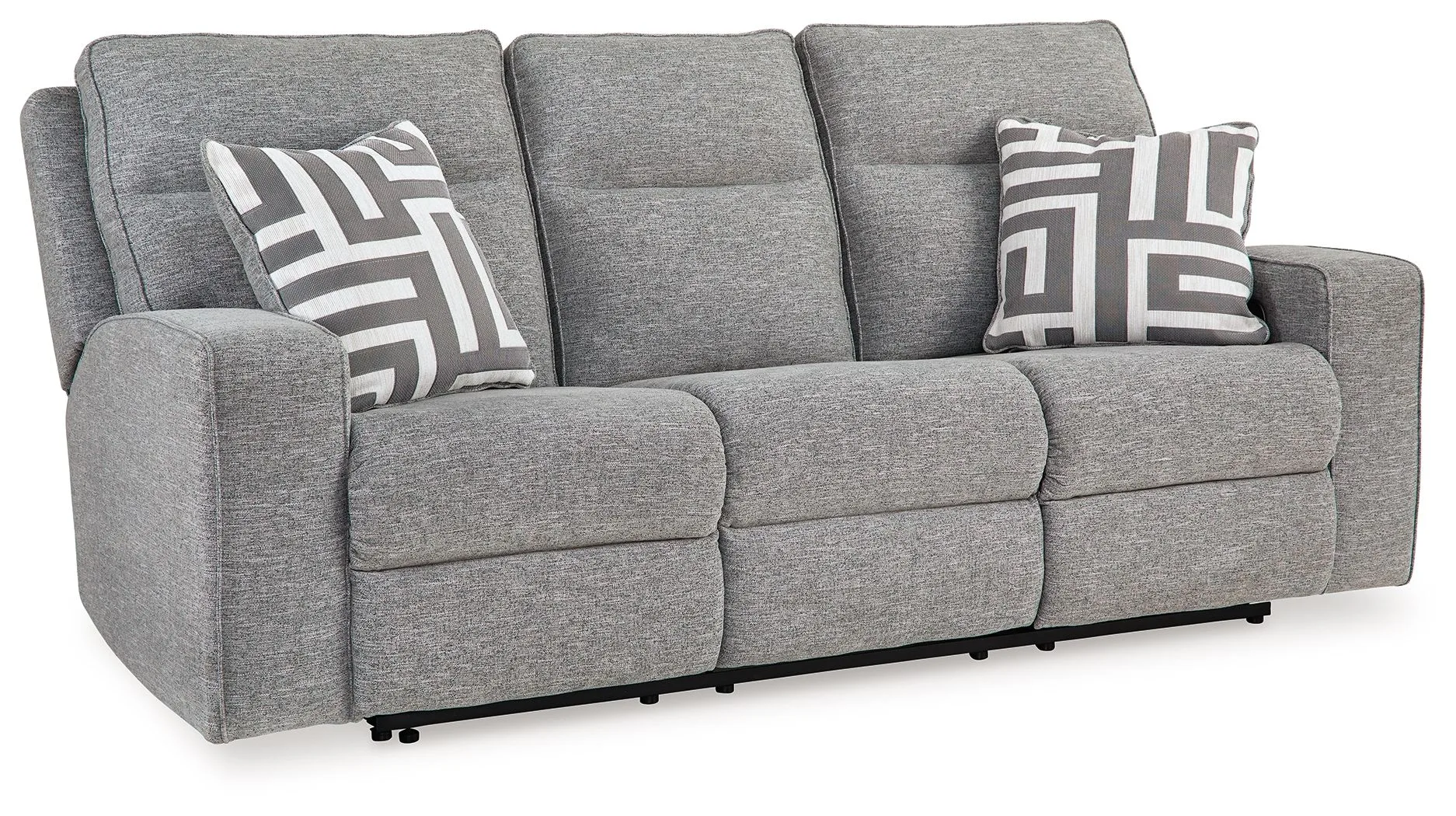 Biscoe - Pewter - Power Reclining Sofa With Adj Headrest, 88"