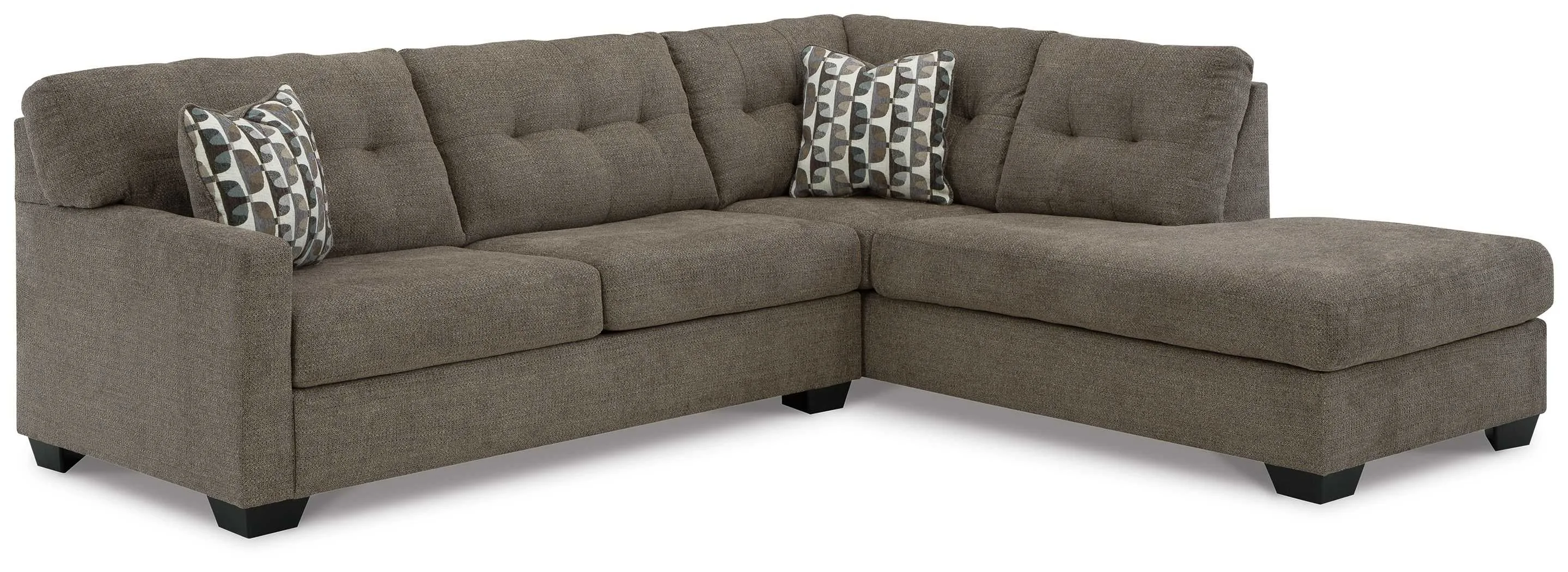 Mahoney - Chocolate - 2-Piece Sectional With Raf Corner Chaise, 105"