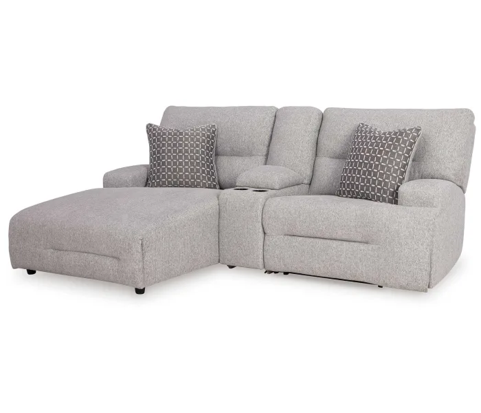 Acklen Place - Pewter - 3-Piece Power Reclining Sectional Sofa With Laf Chaise, 94"