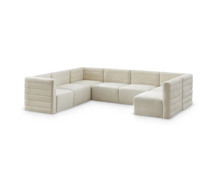 Quincy - 7 Piece Modular Sectional - Cream, 126"