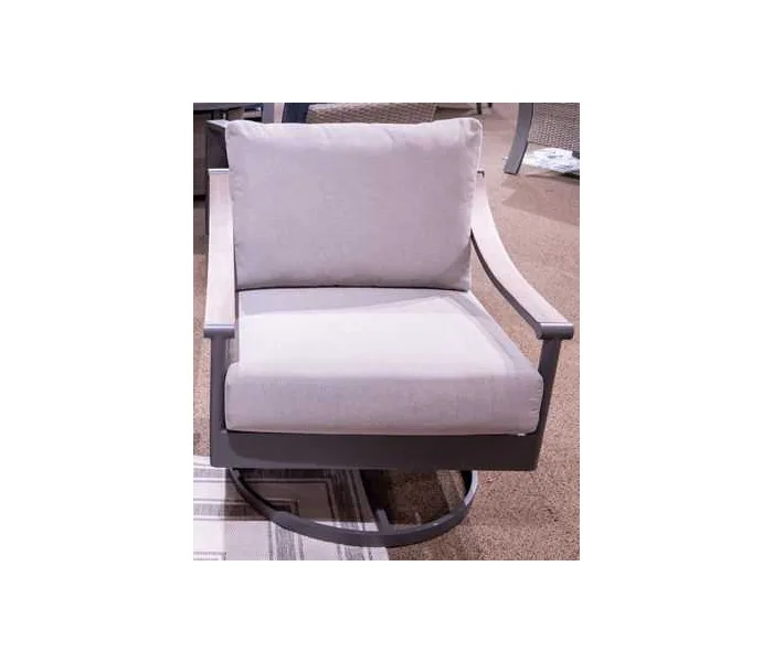 Ocean Beach Swivel Lounge With Cushion Gray
