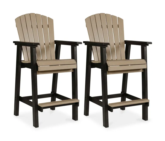 Fairen Trail - Black / Driftwood - Tall Barstool (Set of 2)