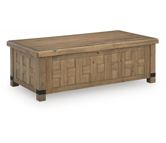 Ridgester Lift Top Cocktail Table Light Brown, 53.75"