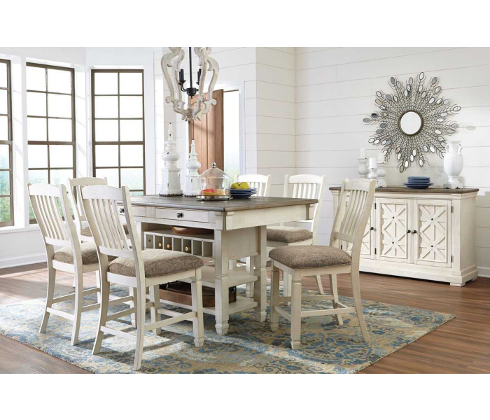 Bolanburg - Beige - 8 Pc. - Counter Table, 6 Barstools, Server