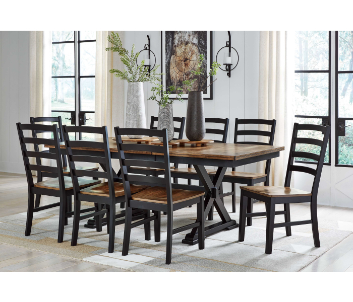 Wildenauer - Brown / Black - 9 Pc. - Extension Table, 8 Side Chairs