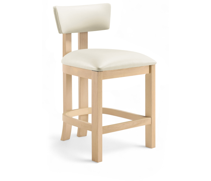 Lavrin - Vegan Leather Counter Stool (Set of 2) - Cream - White