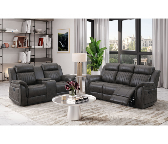 U8517 - Reclining Sofa / Console Reclining Loveseat - Dark Gray