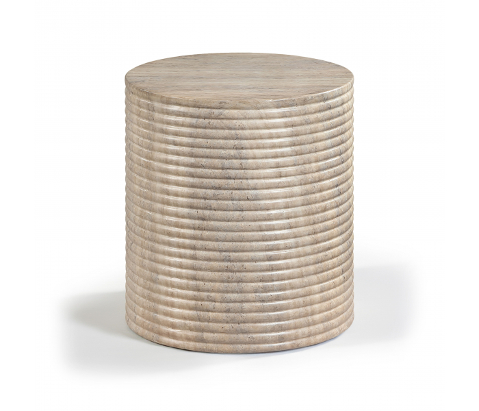 Rapallo - Concrete Indoor/Outdoor End Table - Travertine - Beige, 16.75"