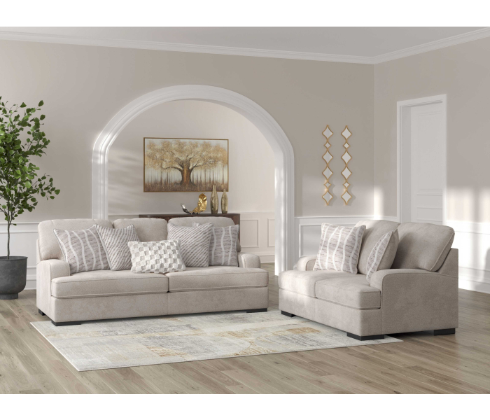 High Profile 2 Pc. Sofa, Loveseat Taupe