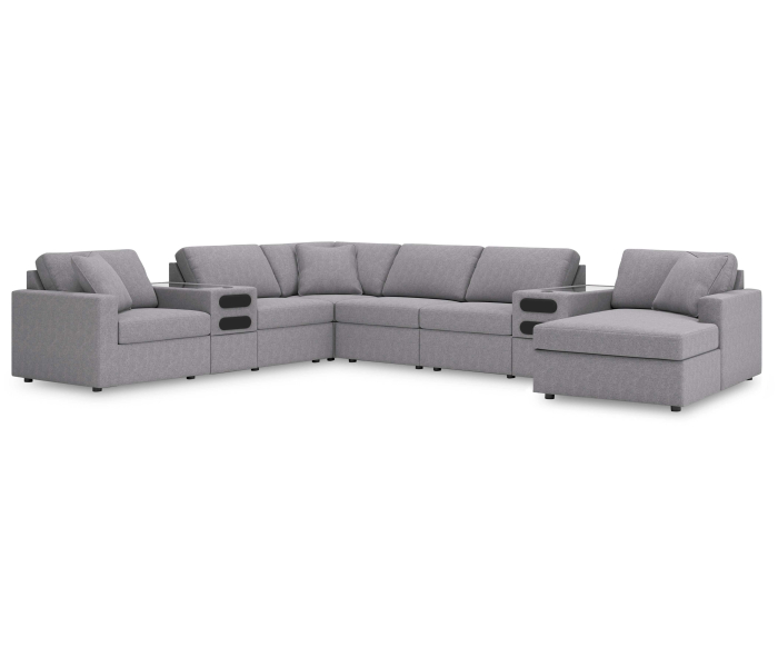 Cozymax - Granite - 8-Piece Sectional With Audio System And Raf Corner Chaise, 157"