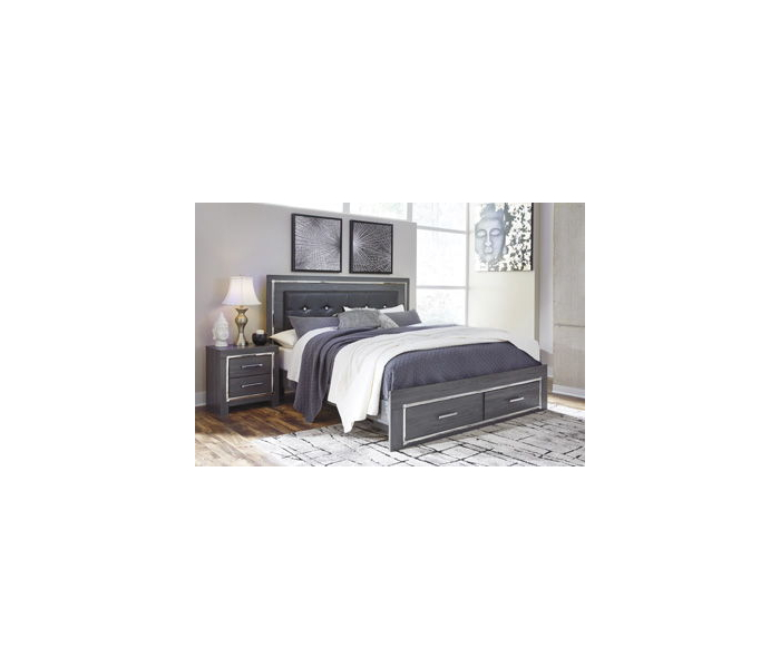 Lodanna Platform Bed With 2 Storage Drawers Gray