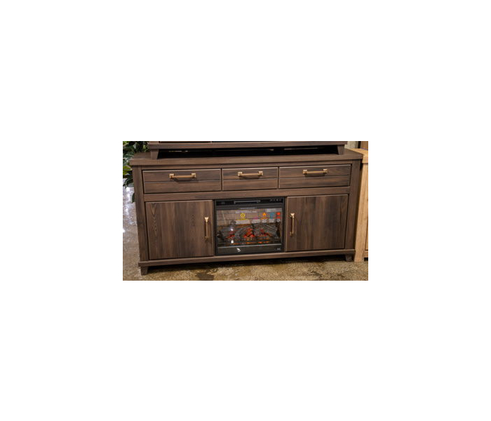 Brazen Valley XL TV Stand With Fireplace Option Dark Brown