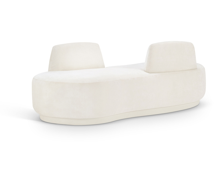 Argyle - Chenille Fabric Chaise / Loveseat - Cream