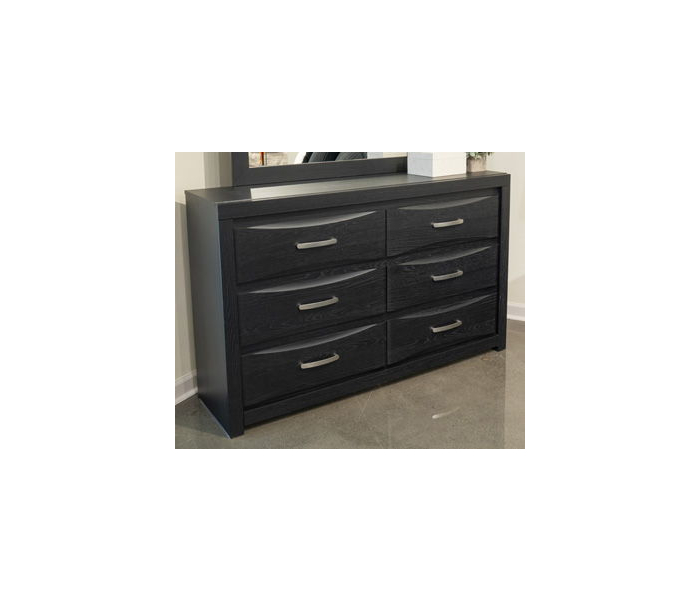 Stabotta Six Drawer Dresser Black, 58.7" Wide
