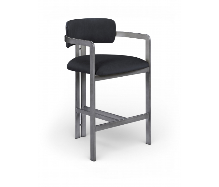 Aurum - Vegan Leather Upholstered Counter Stool - Black