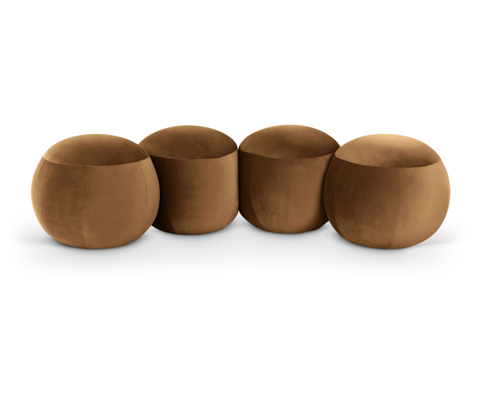 Apollo - 65" Velvet Bench - Saddle