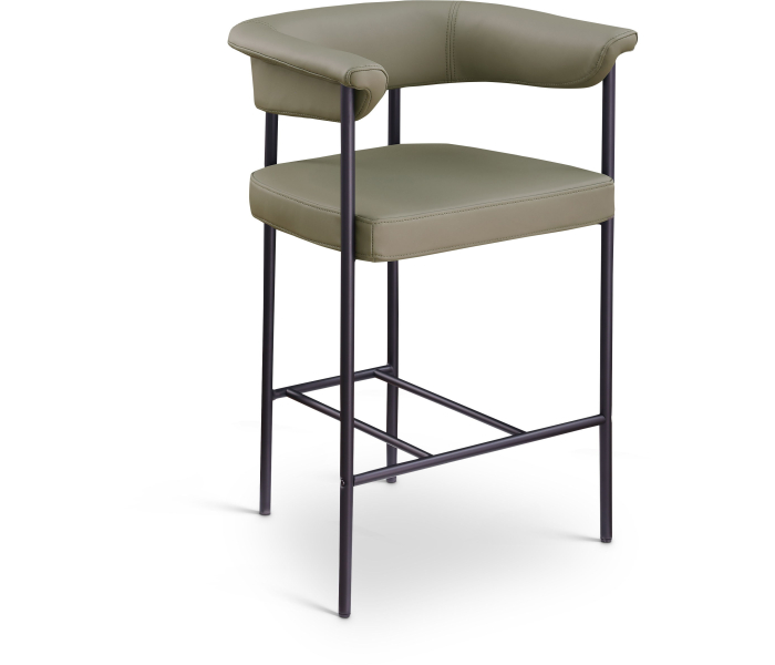 Malin - Faux Leather Counter Stool (Set of 2) - Olive