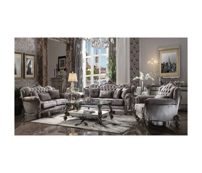 Versailles - Loveseat - Velvet & Antique Platinum - 45"