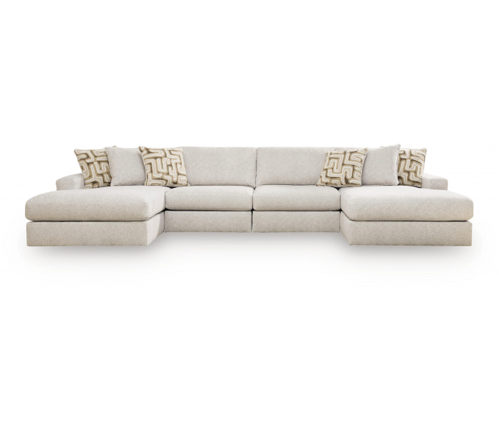 Kestrie 4-Piece Double Chaise Sectional Feathered