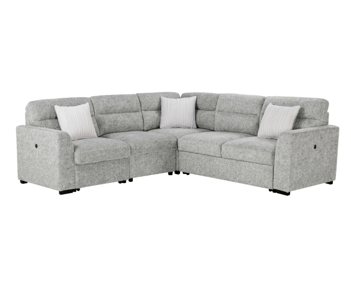 U9401 - Sectional With 3 Pillows - Nickel, 91"