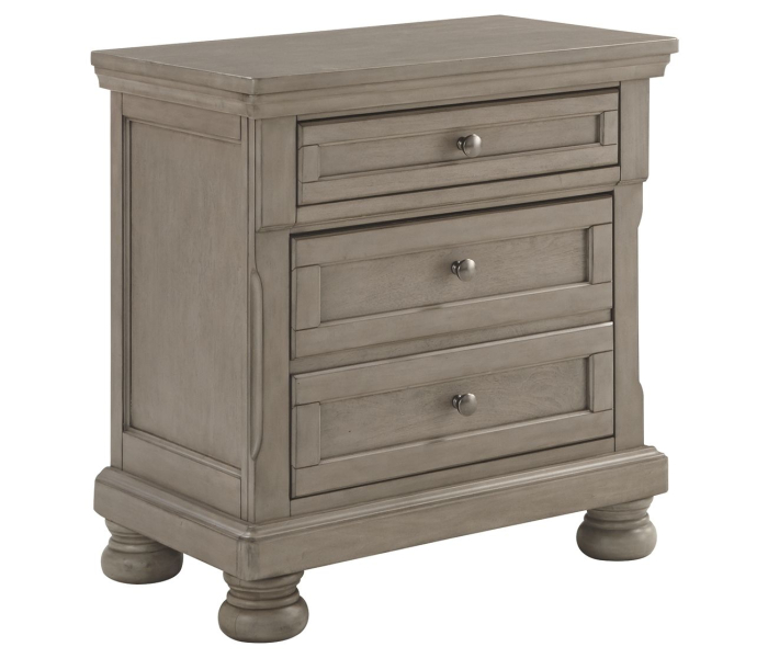 Lettner - Light Gray - Two Drawer Night Stand