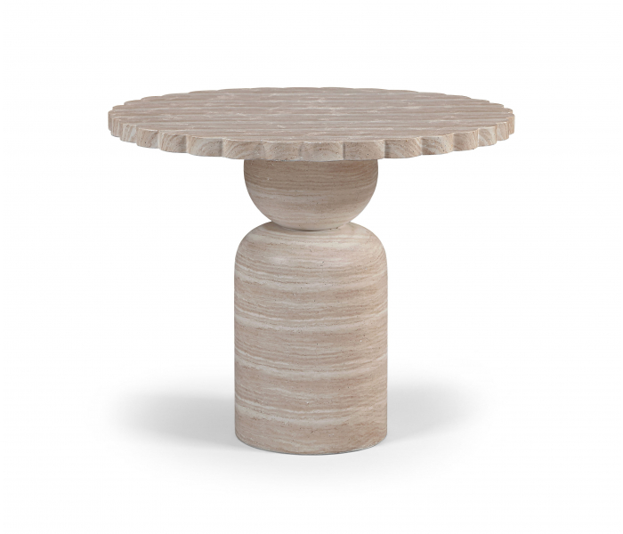 Petalia - 36'' Indoor/Outdoor Dining Table - Travertine - Beige, 36"