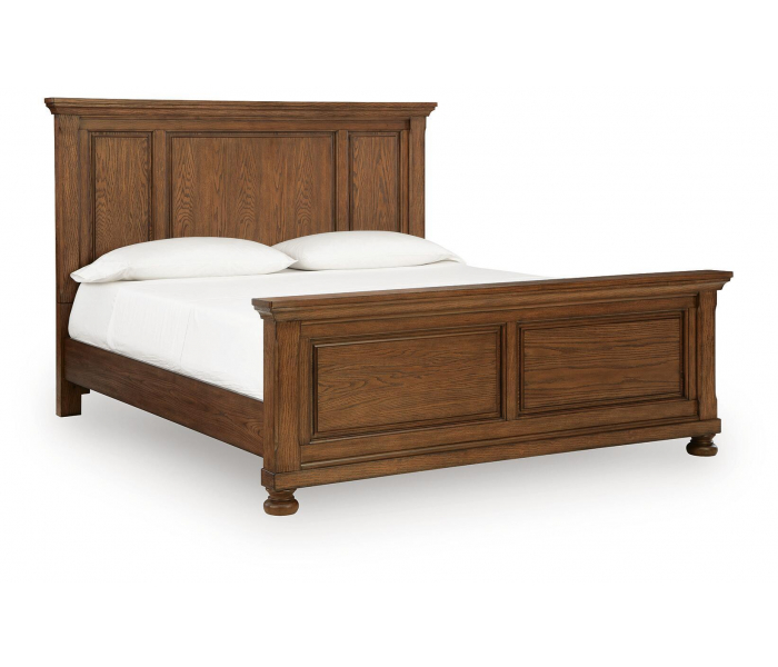 Zackaryn King Panel Bed Warm Brown